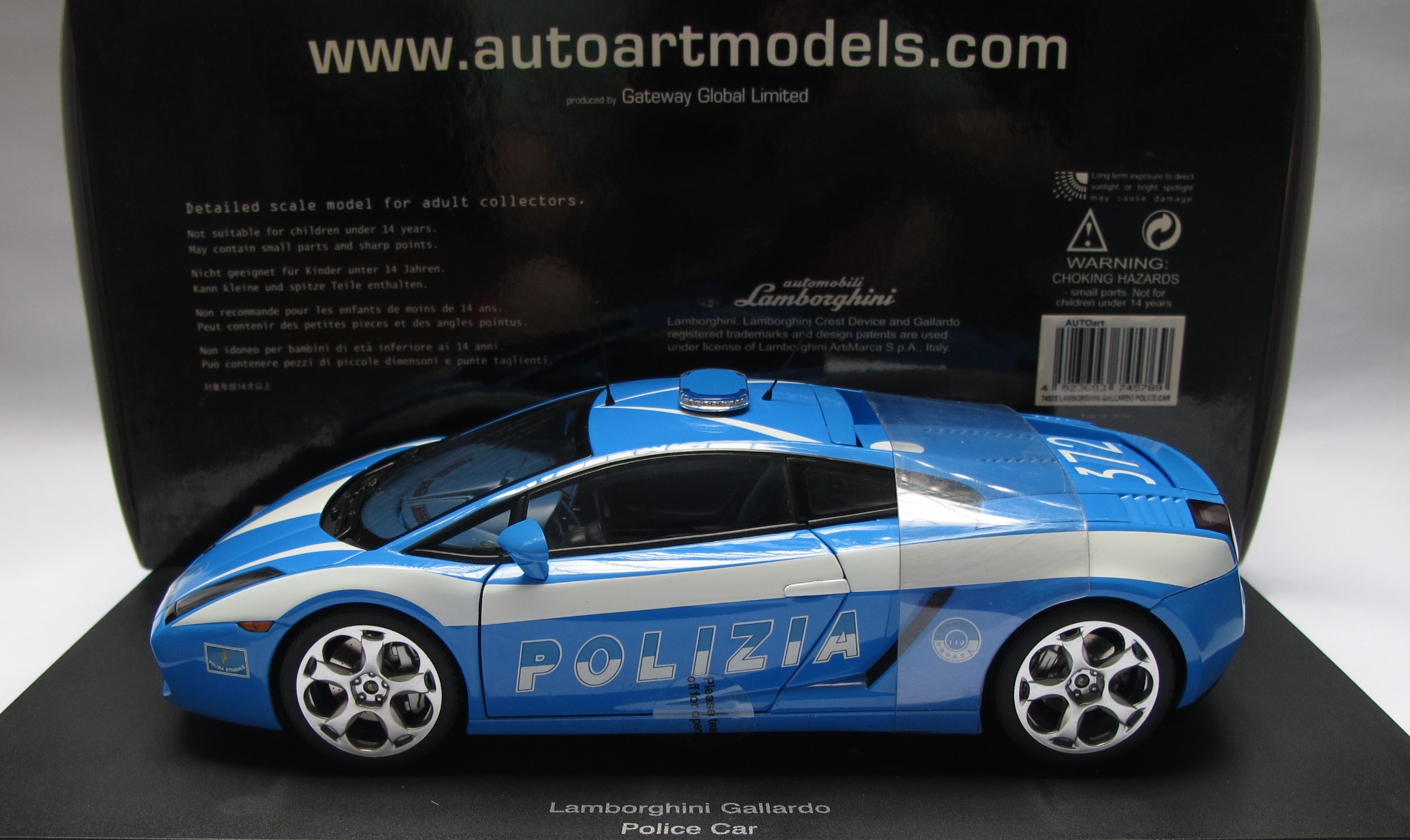 Xe mô hình LAMBORGHINI Gallardo Police Car AUTOART tỉ lệ 1:18 |  